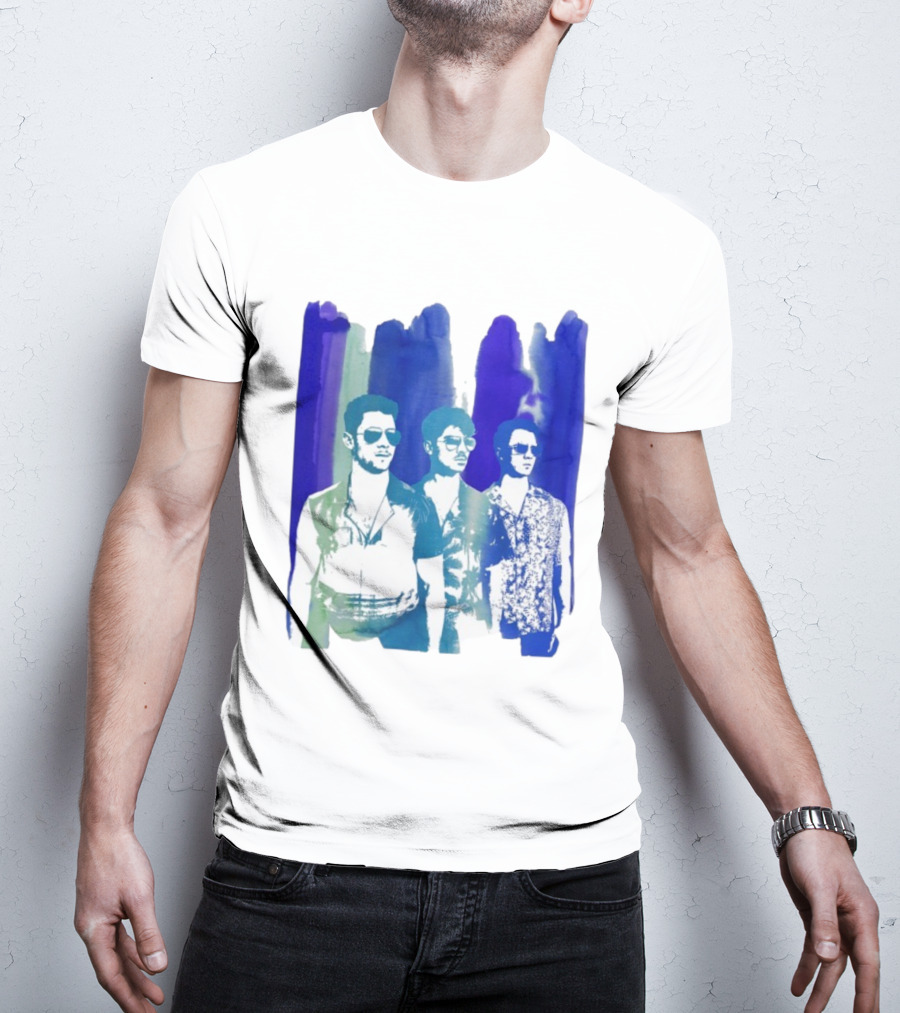 Jonas Brothers Cool Watercolor Style Portrait With Sunglasses T-Shirt