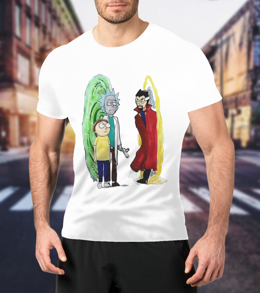 Rick And Morty Doctor Strange Portal Crossover T-Shirt