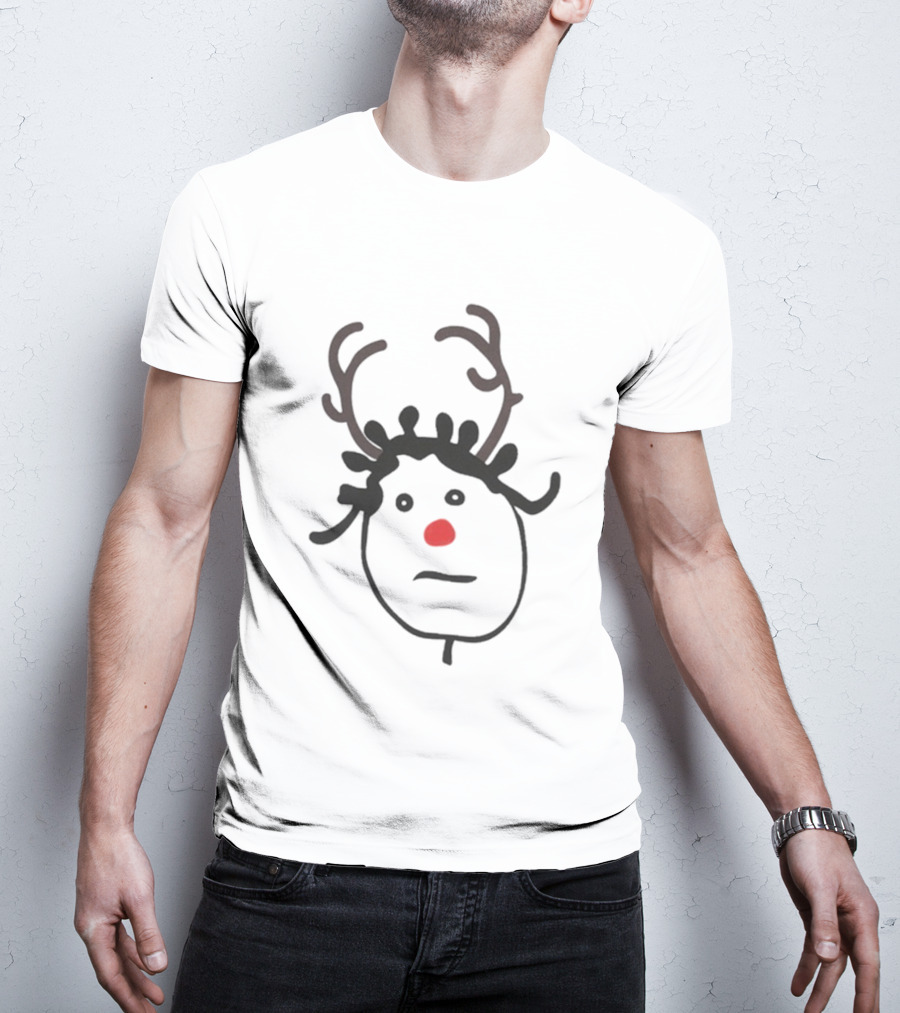 Rihanna Rhenna R20 Merry Christmas Reindeer Antlers Red Nose T-Shirt