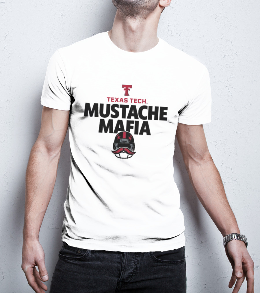 Texas Tech Red Raiders Mustache Mafia Helmet Star Design T-Shirt
