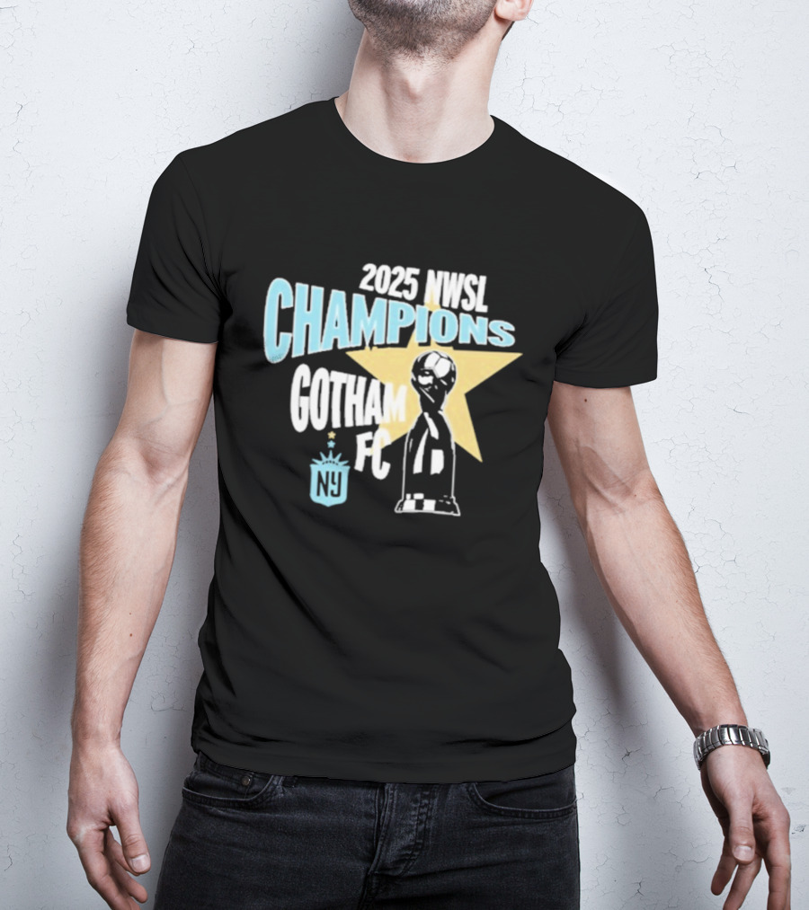 2025 NWSL Champions Gotham FC Trophy Star NY T-Shirt