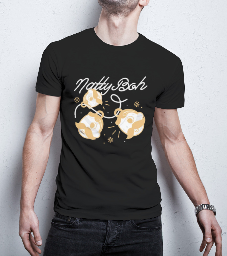 Natty Boh Holiday Merry Christmas Ornaments Snowflakes T-Shirt
