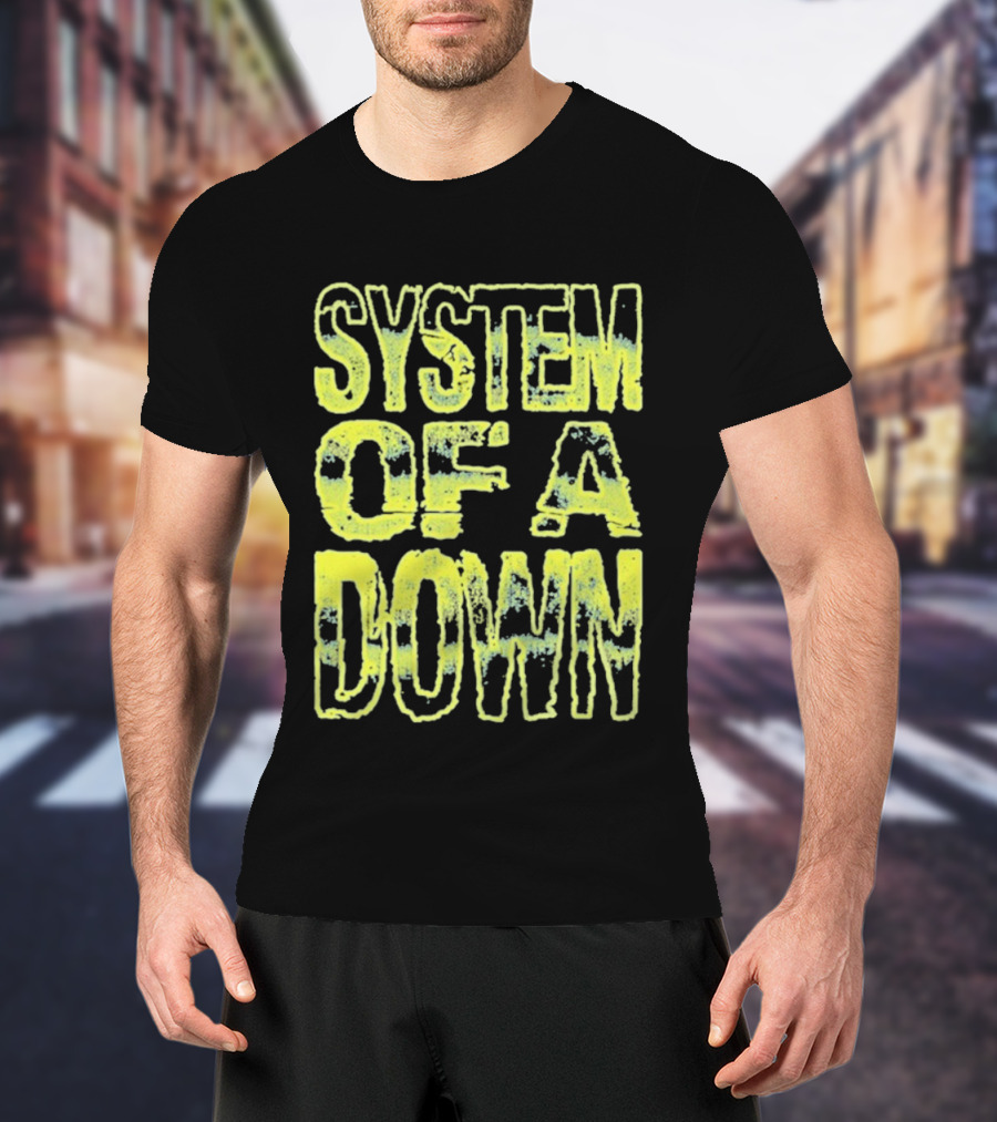 System Of A Down Gradient Stack Yellow Tie Dye Effect T-Shirt