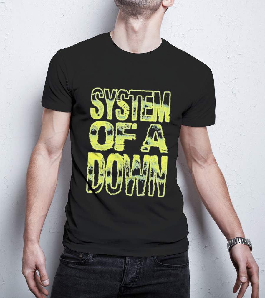 System Of A Down Gradient Stack Yellow Tie Dye Effect T-Shirt