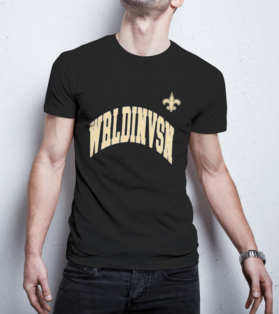 WRLDINVSN New Orleans Saints Fleur-de-Lis Collaboration T-Shirt