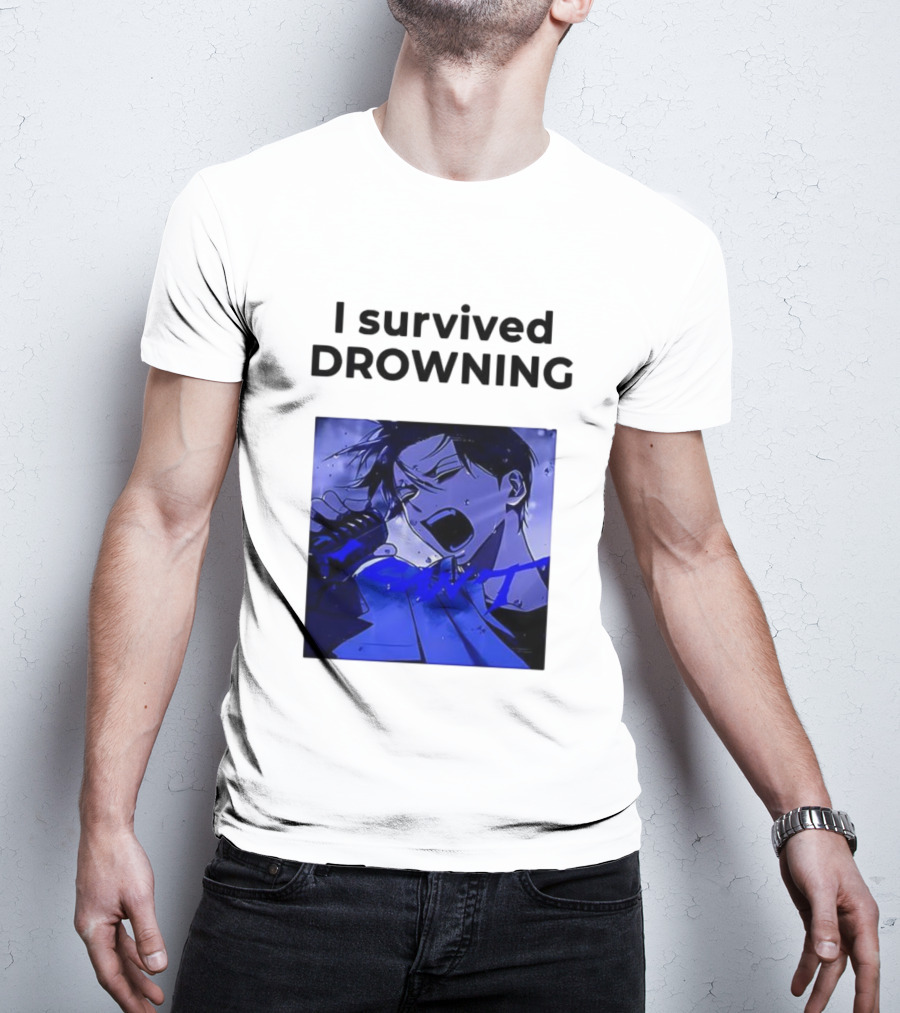 I Survived Drowning Akamu Na Ko Anime Character Blue Art T-Shirt