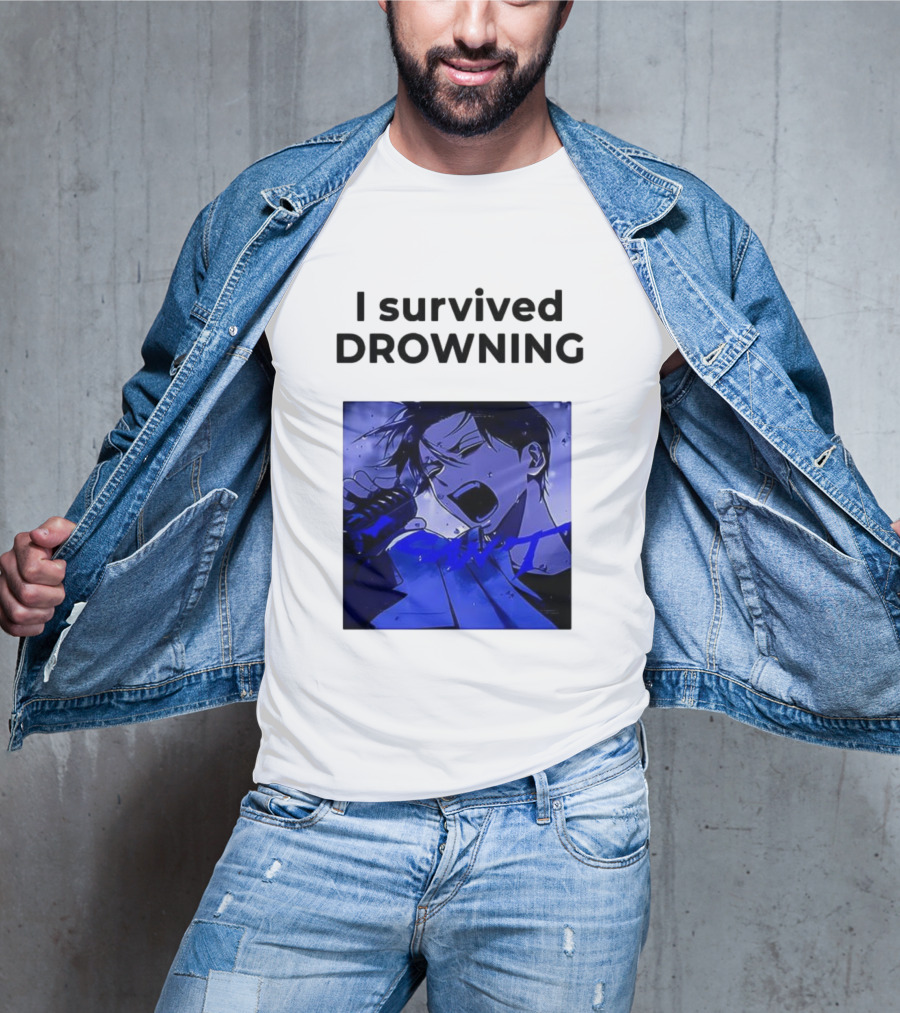 I Survived Drowning Akamu Na Ko Anime Character Blue Art T-Shirt