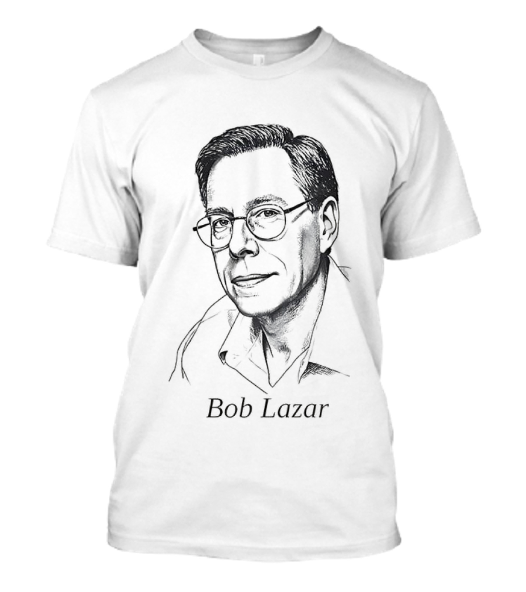 Bob Lazar UFO Conspiracy Theory Sketch T-Shirt