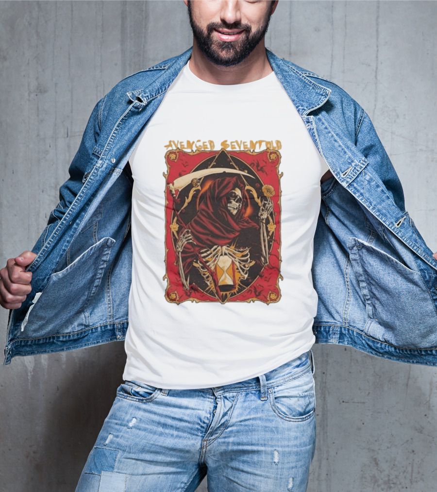 Avenged Sevenfold Skeleton Hourglass Scythe T-Shirt