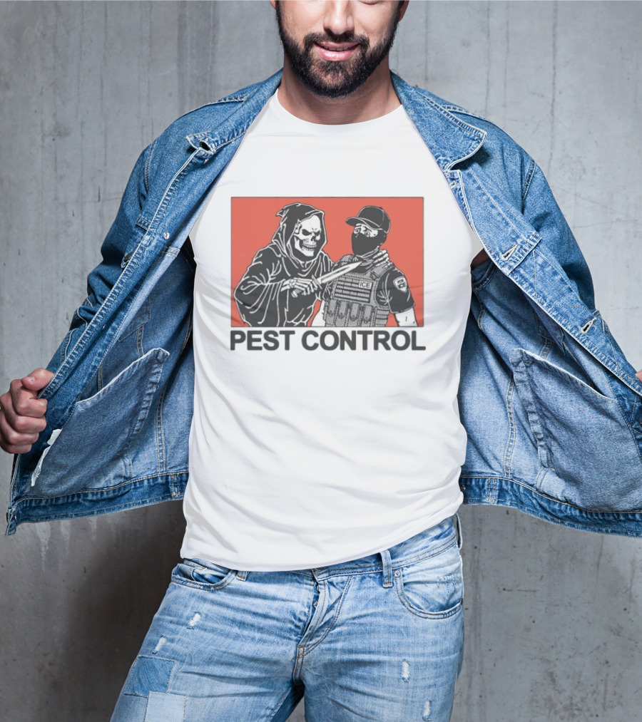 Grim Reaper Vs ICE Enforcement Pest Control Challenge T-Shirt