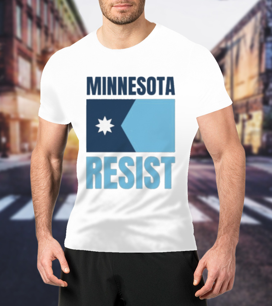 MINNESOTA RESIST Star Flag Blue Rectangle T-Shirt