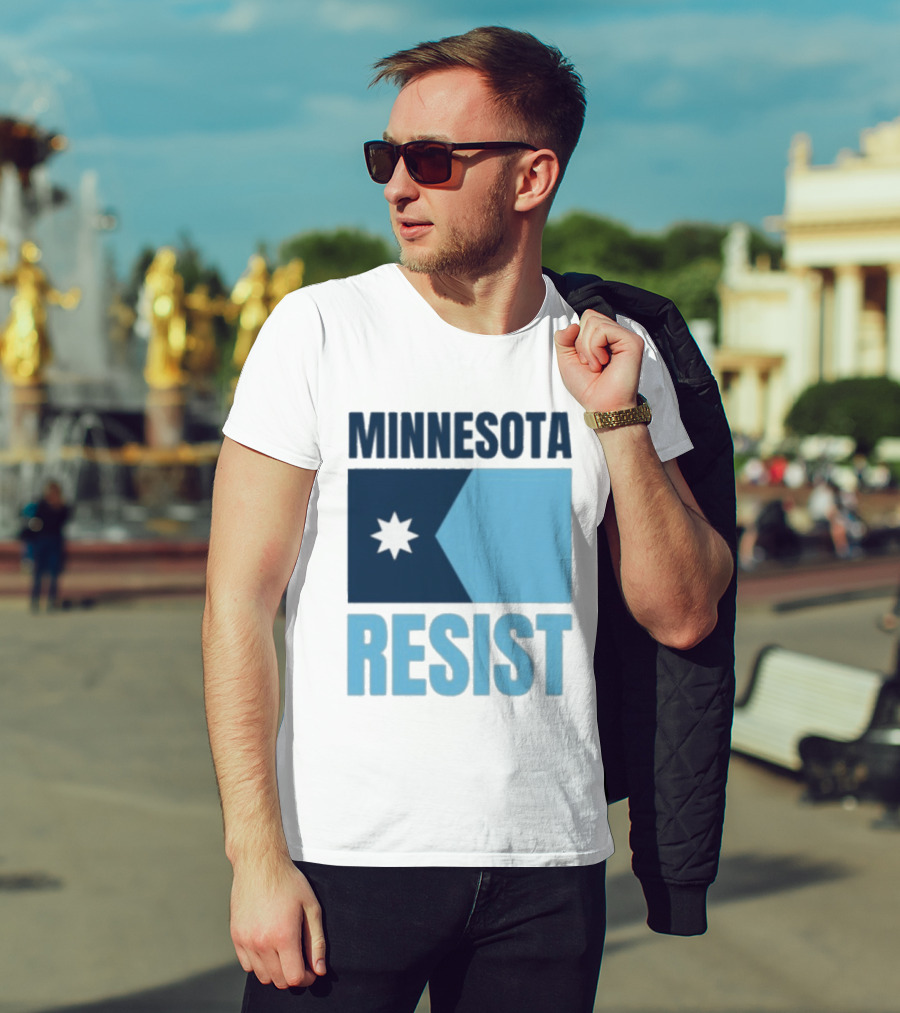 MINNESOTA RESIST Star Flag Blue Rectangle T-Shirt