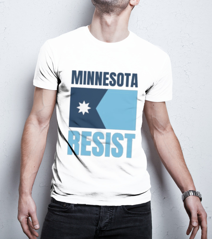 MINNESOTA RESIST Star Flag Blue Rectangle T-Shirt