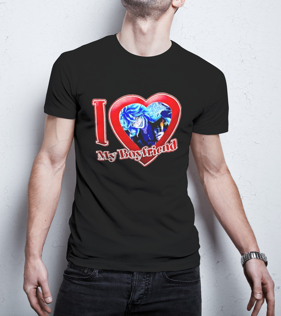 I Love My Boyfriend Anime Character In Heart T-Shirt