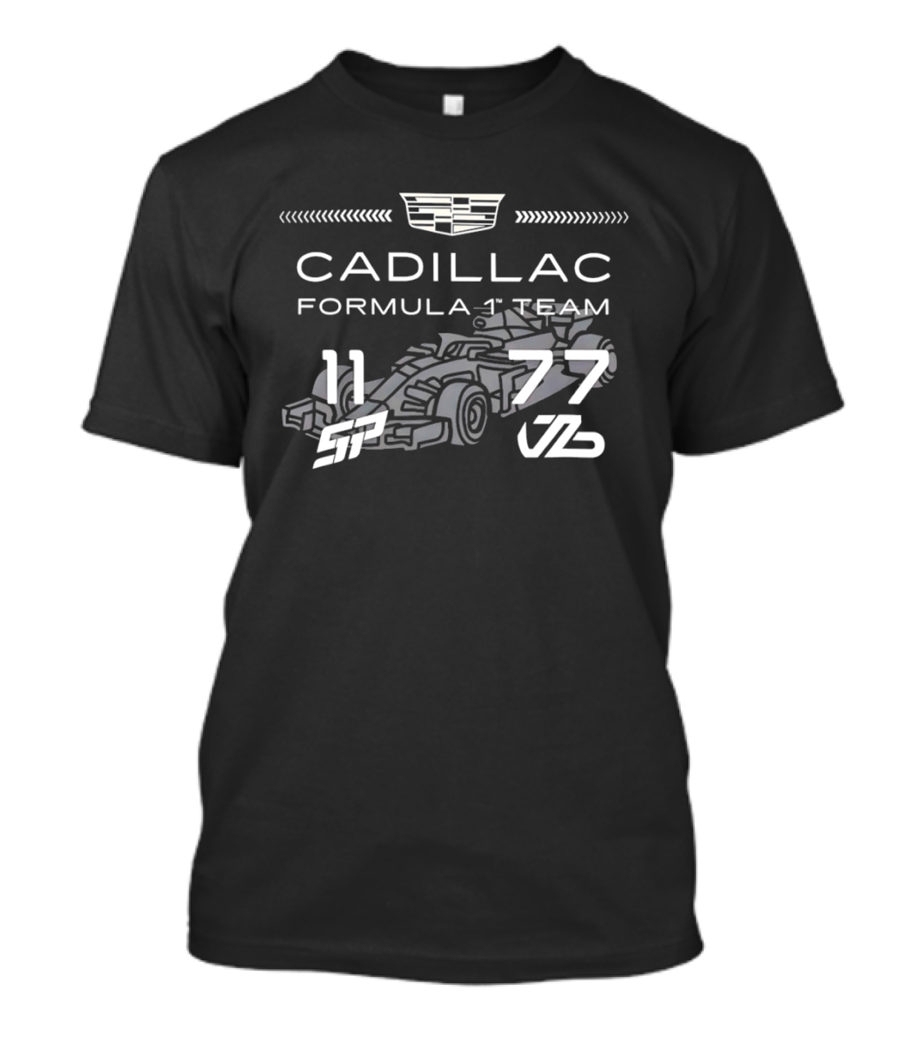 Cadillac Formula 1 Team Racing Car Numbers 11 77 T-Shirt