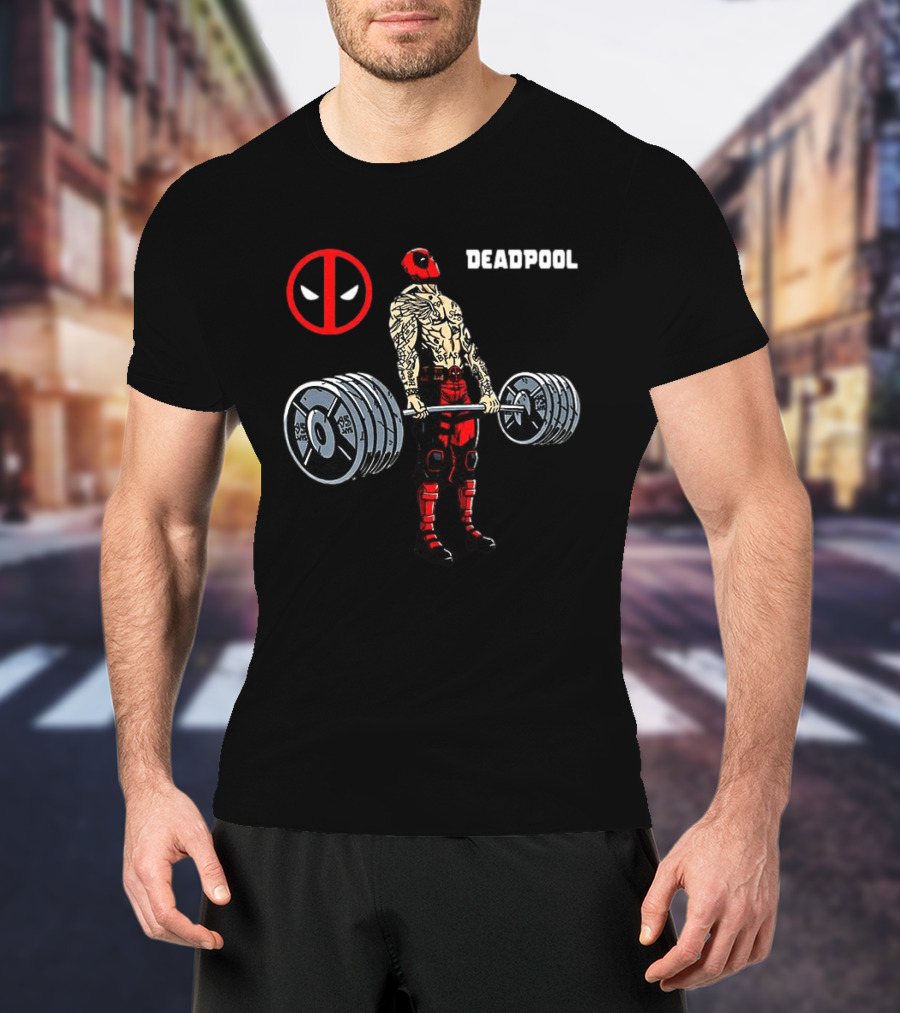 Deadpool Weightlifting Gym Workout T-Shirt