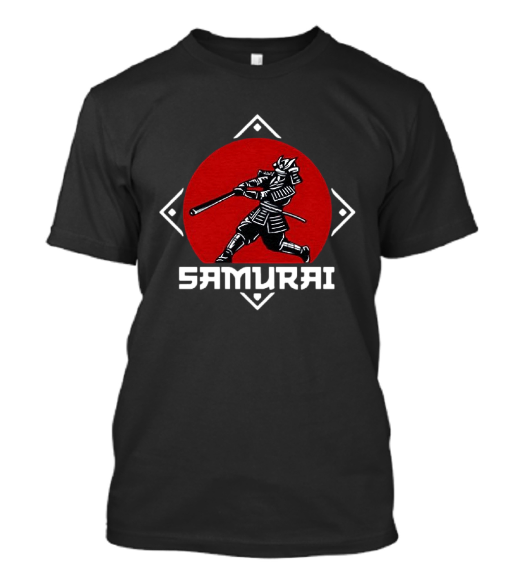 Samurai Hitter Baseball Red Circle Katana T-Shirt