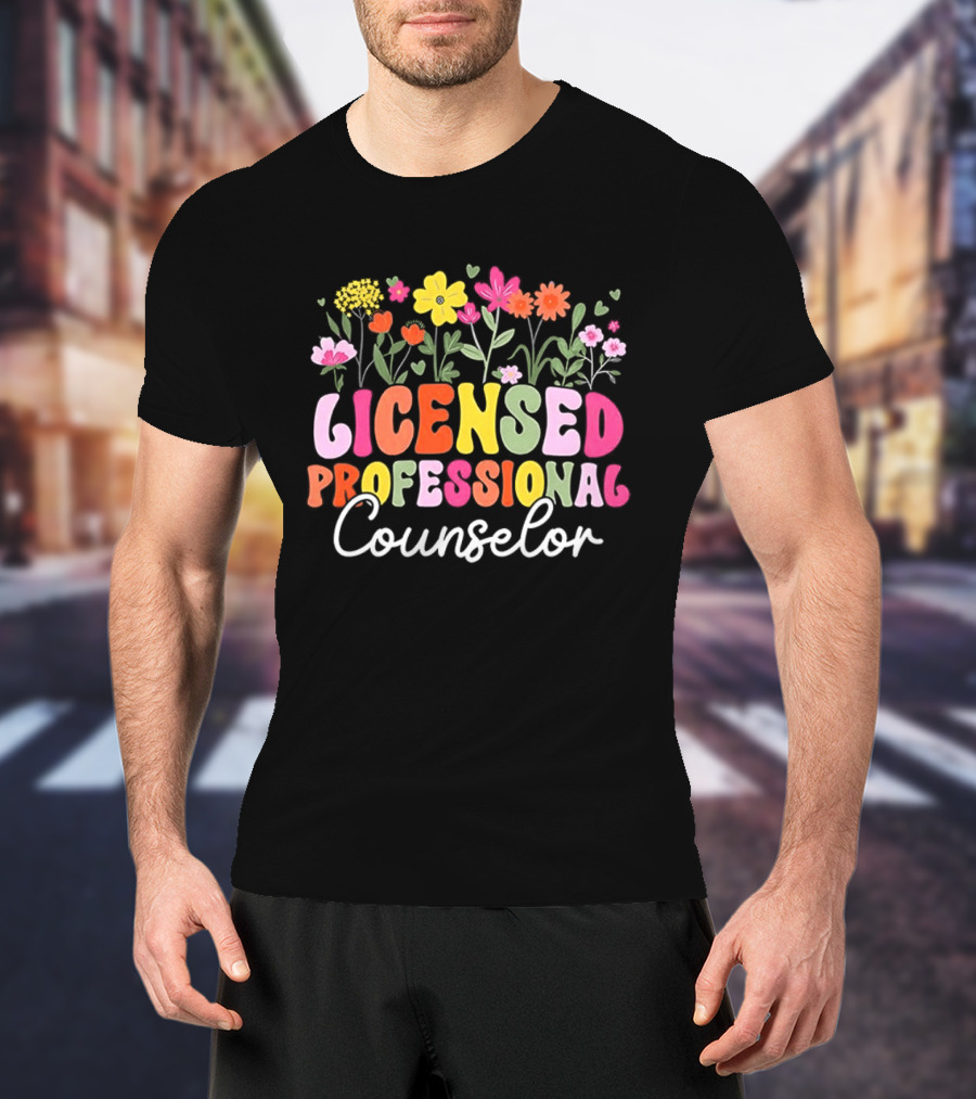 Licensed Professional Counselor Colorful Floral T-Shirt