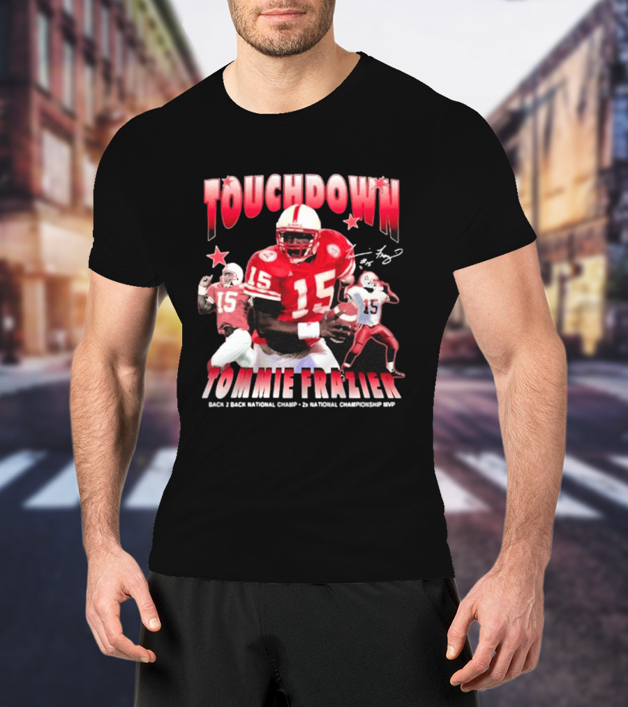 Touchdown Tommie Frazier 1995 Ncaa Championship Nebraska Football T-Shirt