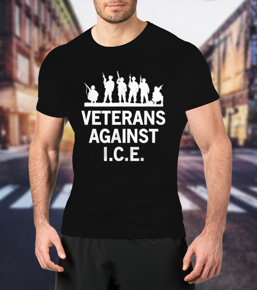 Veterans Against I.C.E. Military Protest Stance T-Shirt