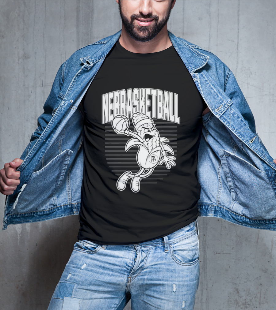 Corn Basketball Playful Cartoon Mascot Dunking T-Shirt