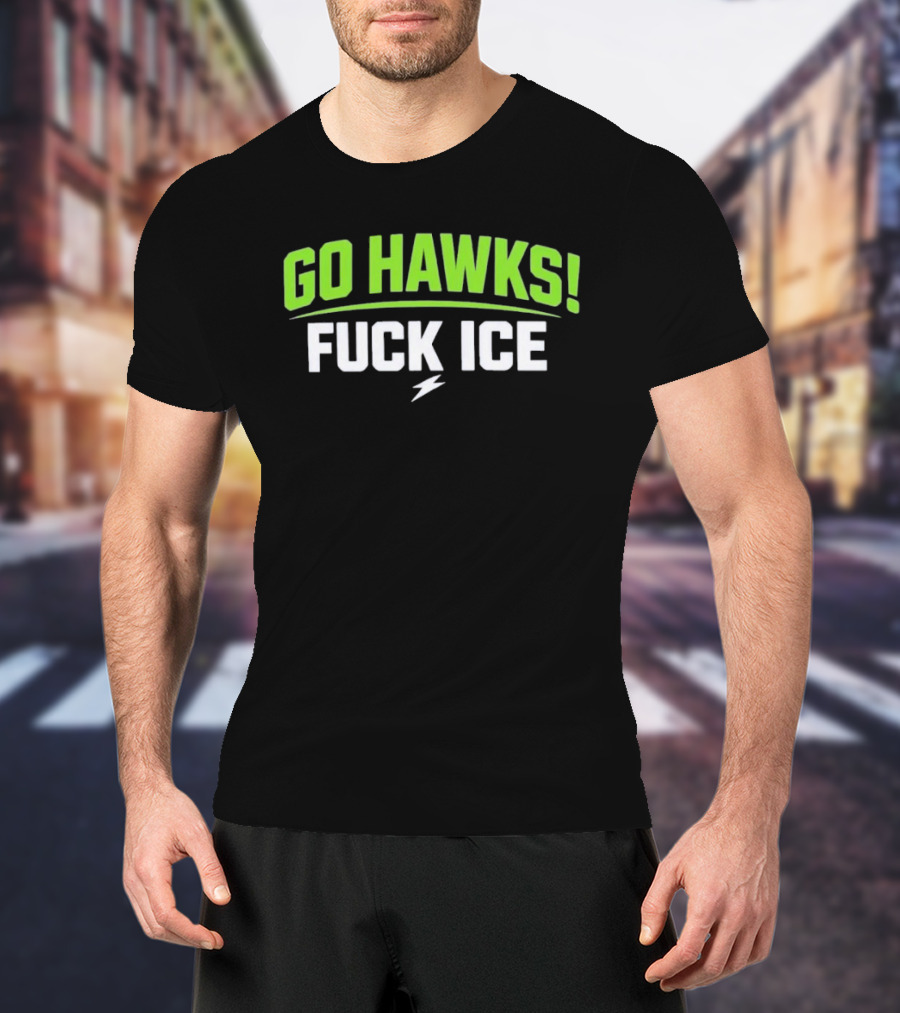 Go Hawks Fuck Ice Bold Green White T-Shirt