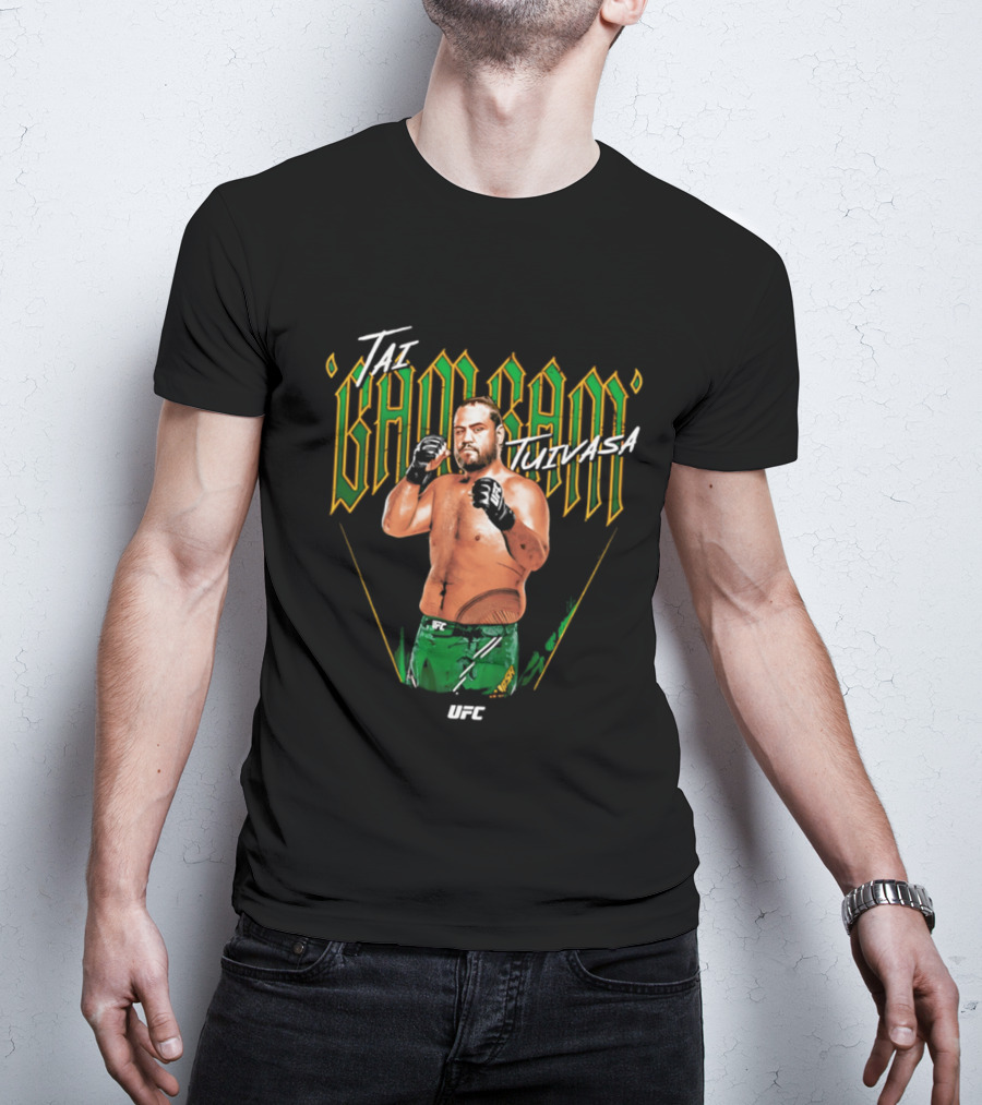 Tai Tuivasa Bam Bam UFC Fighter Green Gloves T-Shirt