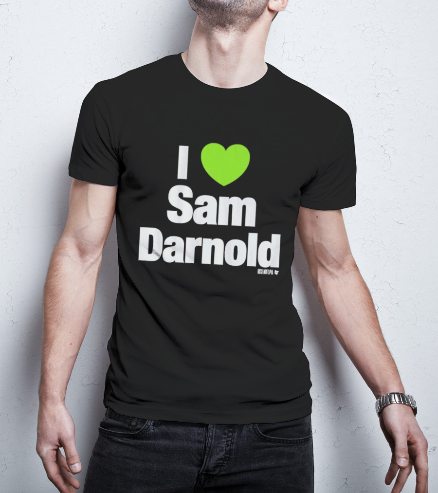 I Heart Sam Darnold Green Heart T-Shirt