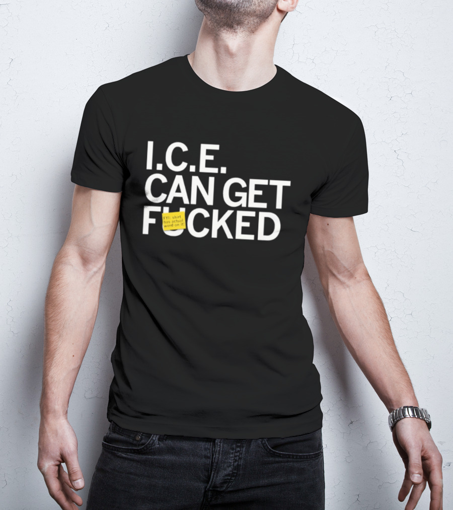 I.C.E. Can Get F Cked Yellow Censored Block T-Shirt