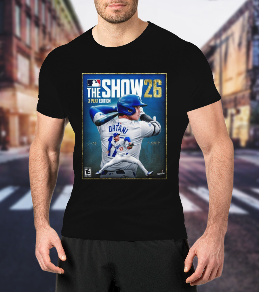 Shohei Ohtani Los Angeles Dodgers MLB The Show 26 3 Peat Edition Baseball 2026 Game T-Shirt