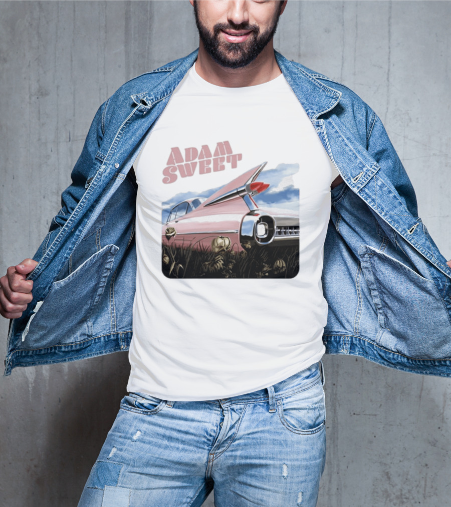 Adam Sweet Pink Cadillac Flowers Nostalgia T-Shirt