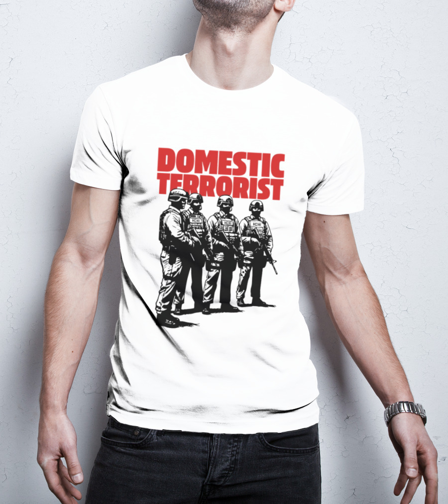 Domestic Terrorist Abolish ICE Tactical Units Silhouette Protest T-Shirt