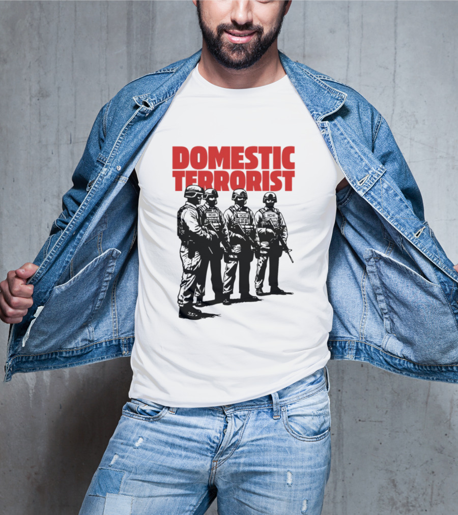 Domestic Terrorist Abolish ICE Tactical Units Silhouette Protest T-Shirt