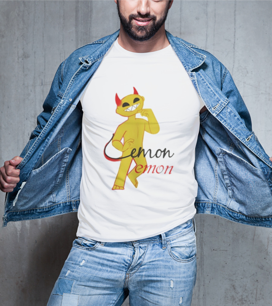 Demon Heavy Blend Lemon Demon Red Horns Yellow T-Shirt