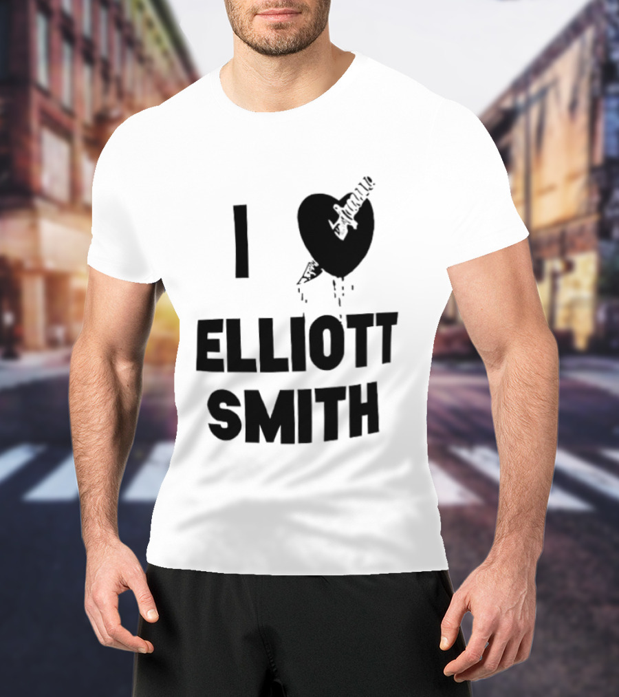I Heart Elliott Smith Guitar Heart T-Shirt