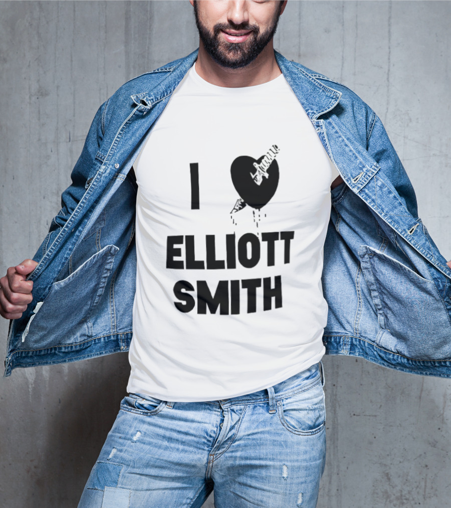 I Heart Elliott Smith Guitar Heart T-Shirt