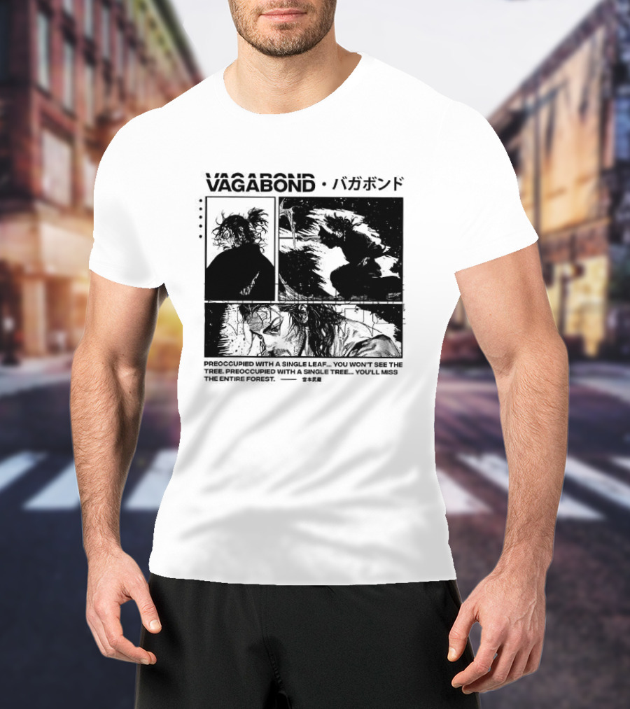 Vagabond Anime Manga Single Leaf T-Shirt