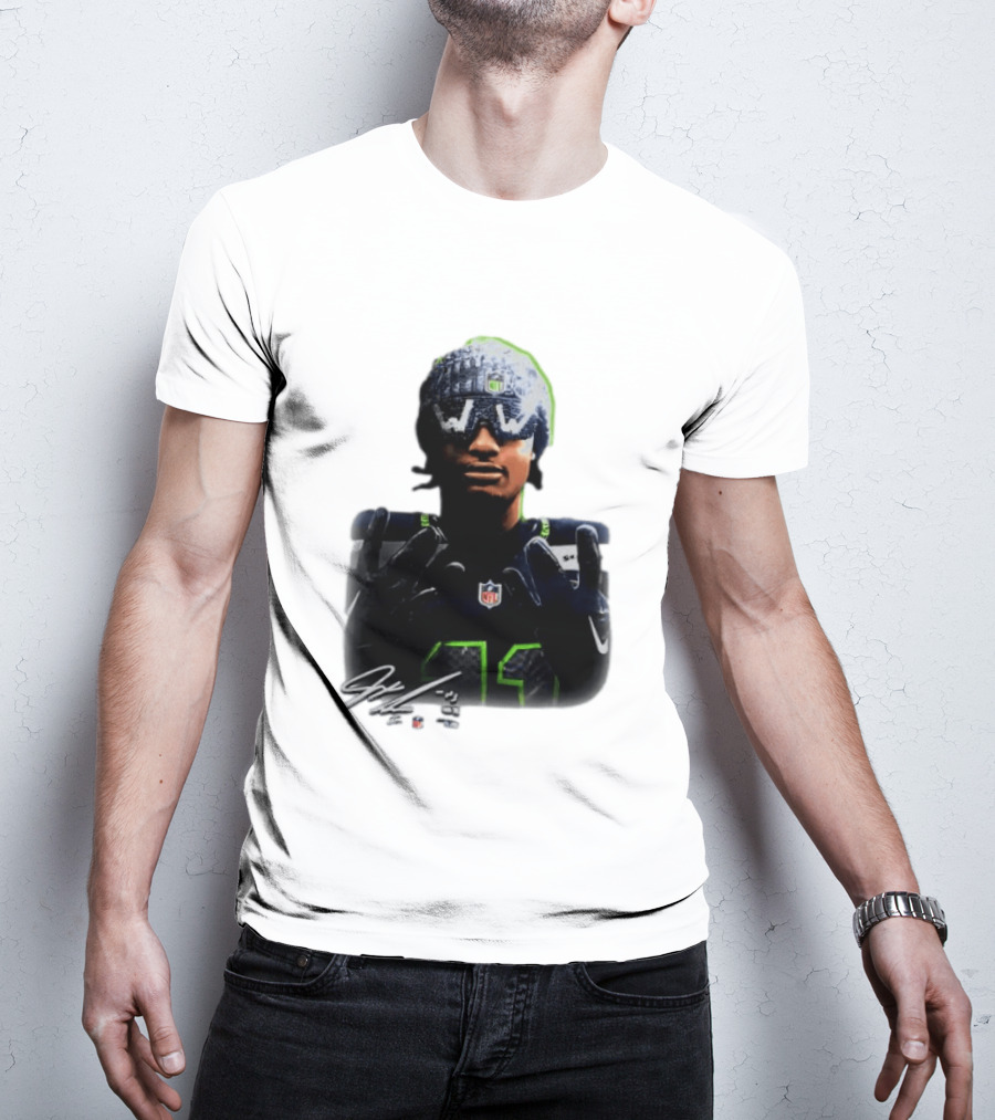 Jaxon Smith Njigba Seattle Seahawks Beanie Bling WW Sunglasses NFL Player Signature T-Shirt