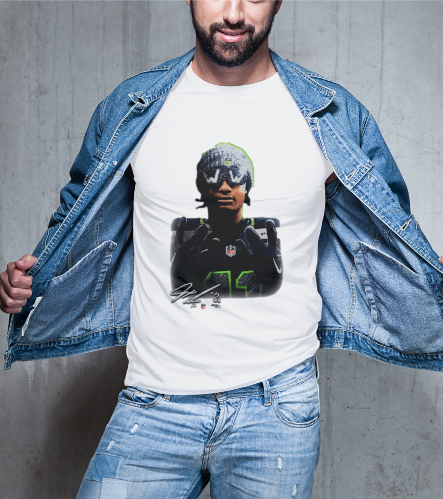 Jaxon Smith Njigba Seattle Seahawks Beanie Bling WW Sunglasses NFL Player Signature T-Shirt