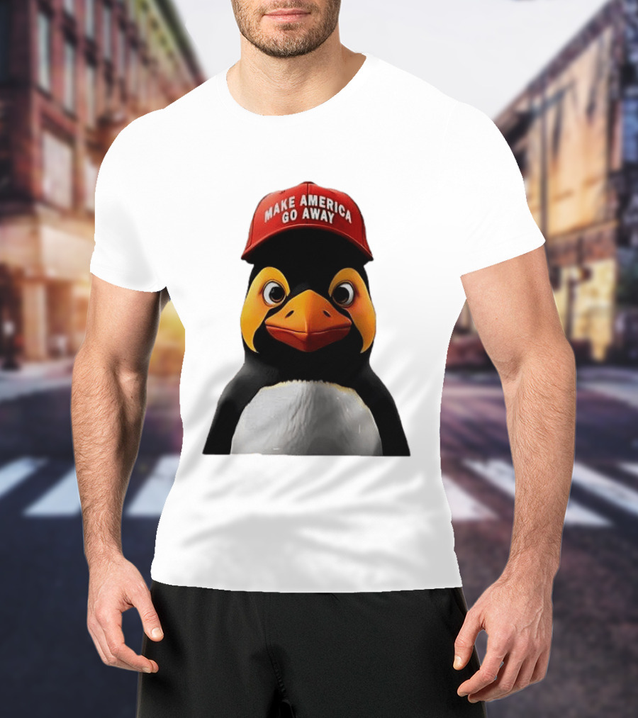 Make America Go Away Red Hat Penguin Iconic Humor T-Shirt
