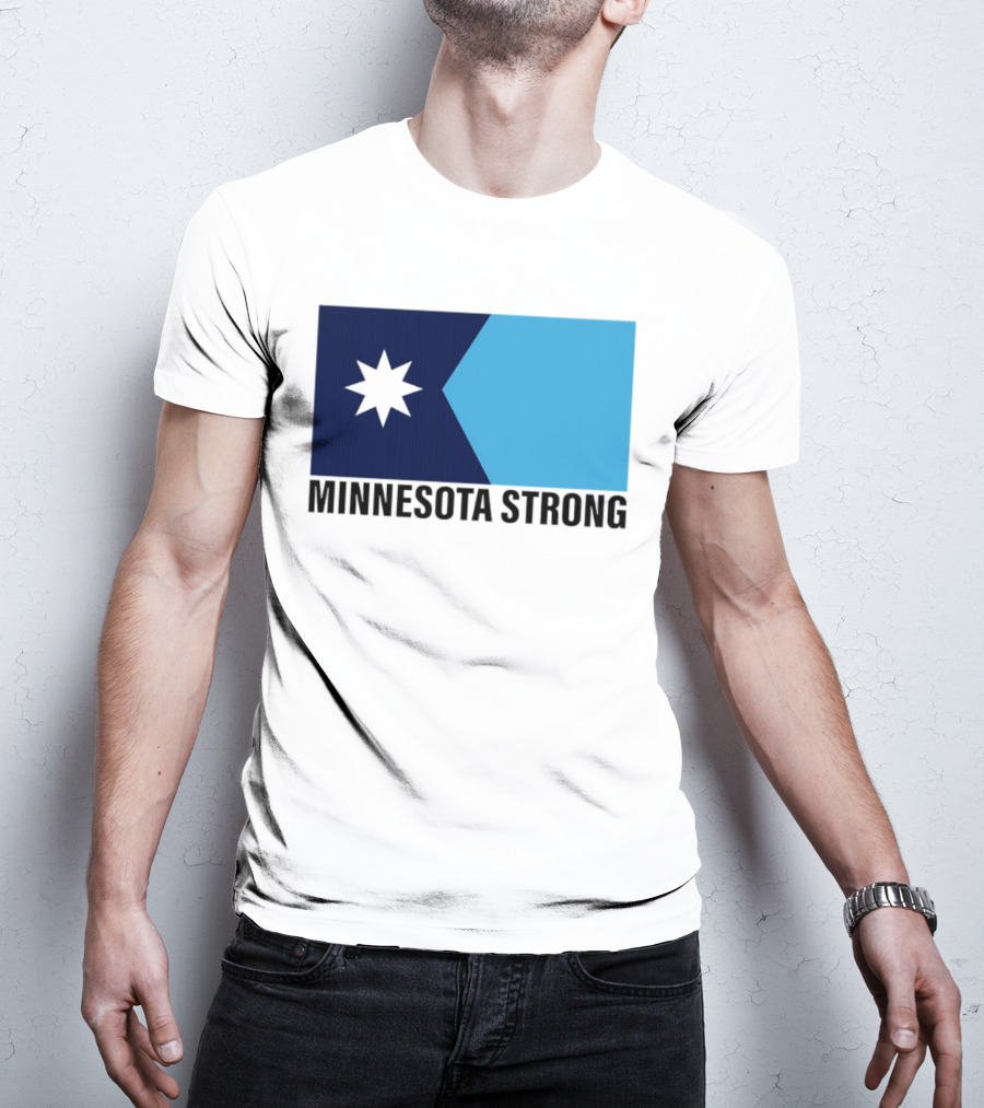 Minnesota Strong Star Icon Blue Rectangular Flag T-Shirt