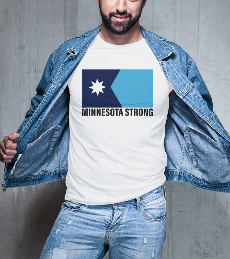 Minnesota Strong Star Icon Blue Rectangular Flag T-Shirt