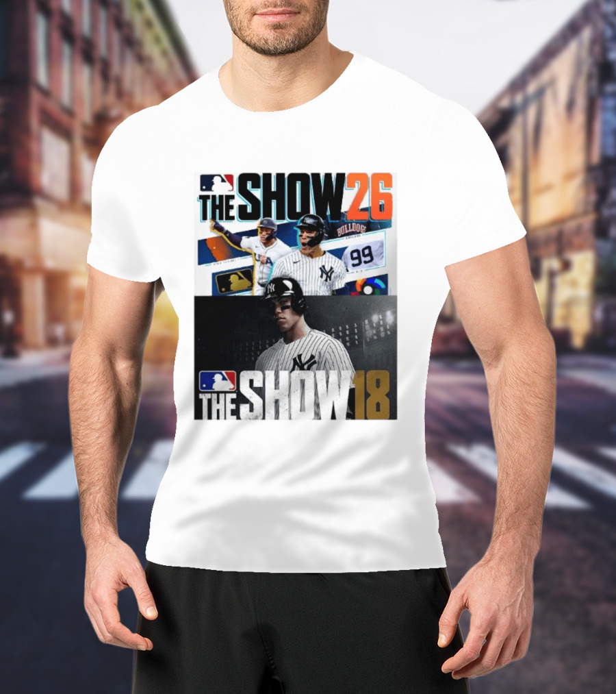 MLB The Show 26 Aaron Judge New York Yankees Cover Athlete Baseball Game Featuring The Show 18 T-Shirt