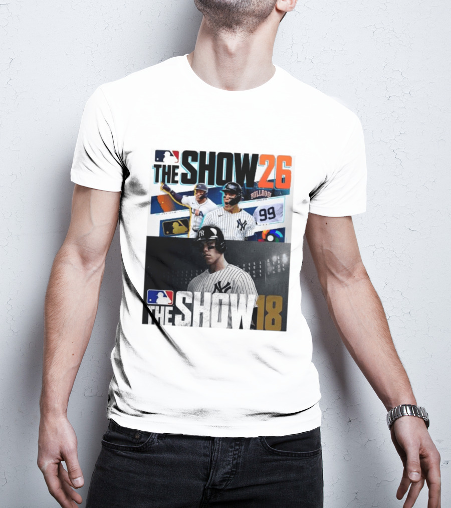 MLB The Show 26 Aaron Judge New York Yankees Cover Athlete Baseball Game Featuring The Show 18 T-Shirt