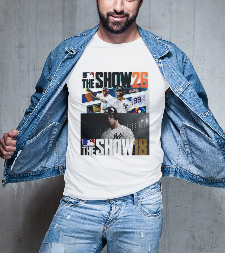 MLB The Show 26 Aaron Judge New York Yankees Cover Athlete Baseball Game Featuring The Show 18 T-Shirt