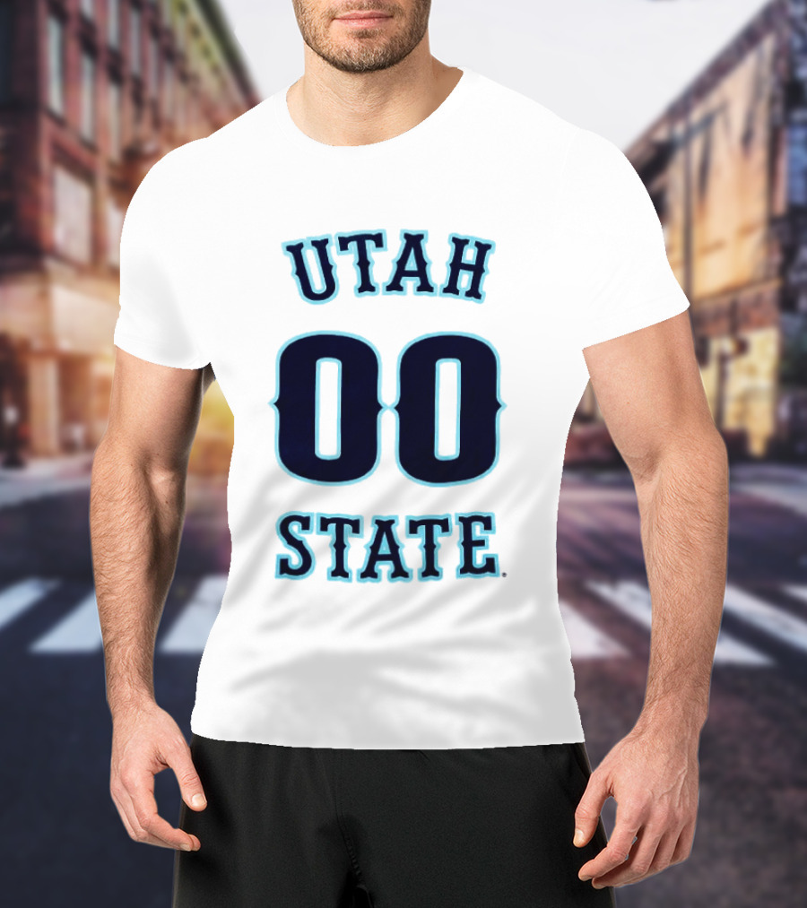 Utah State 00 Number Basketball T-Shirt