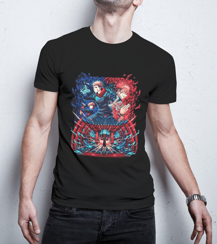 Itadori Yuji Jujutsu Kaisen Sukuna's Territory Expansion Void Possession Anime Mashup T-Shirt