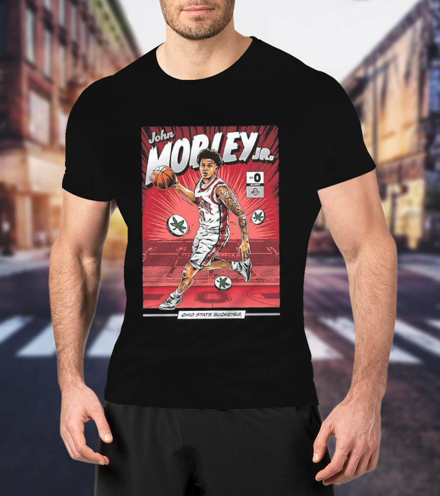 John Mobley Jr Ohio State Buckeyes NCAA Basketball Number 0 Comic T-Shirt