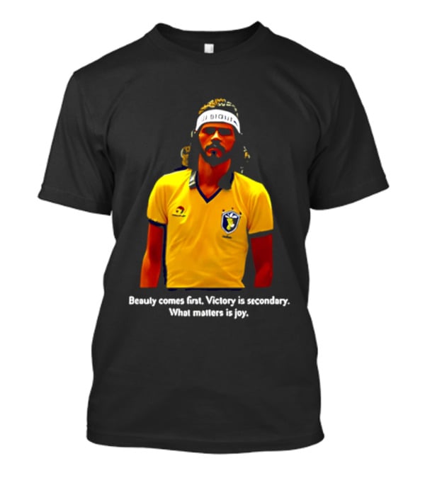 Beauty Comes First Victory Secondary Joy Matters Tennis Player Yellow T-Shirt