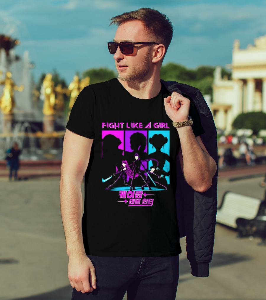 KPop Demon Hunters Fight Like A Girl Korean T-Shirt